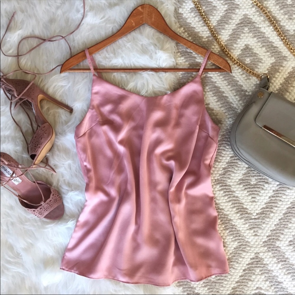Satin blush pink cami